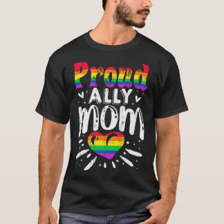 Proud alleiniger Mama LGBTQ LGBT Herz Flag Proud T T-Shirt
