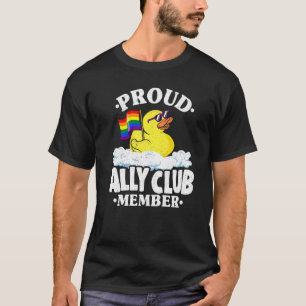 Proud Ally Club Mitglied Rubber Duck Rainbow Gay L T-Shirt