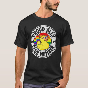 Proud Ally Club Mitglied Rubber Duck Rainbow Gay L T-Shirt