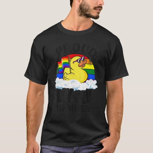 Proud Ally Club Mitglied Rubber Duck Rainbow Gay L T-Shirt (Vorderseite)