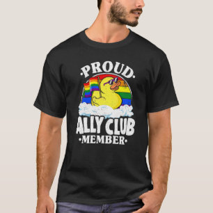 Proud Ally Club Mitglied Rubber Duck Rainbow Gay L T-Shirt