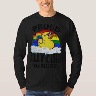 Proud Ally Club Mitglied Rubber Duck Rainbow Gay L T-Shirt