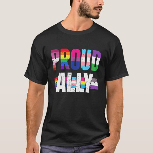 Proud Ally For Gay Pride Month Transgender Flag D T-Shirt (Vorderseite)