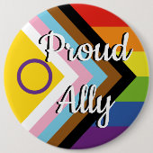 Proud Ally | Inklusiv-Inklusiv-Flagge Button (Vorderseite)