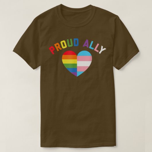 Proud Ally LGBT Rainbow Heart Gay Pride Monat  T-Shirt (Design vorne)