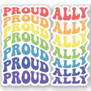 Proud Ally   LGBTQ   GAY PRIDE   Regenbogen Aufkleber