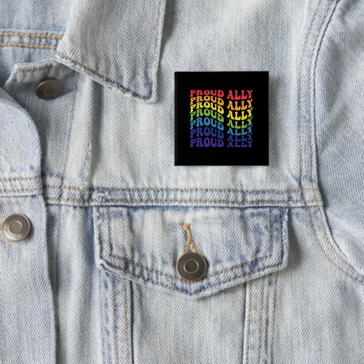 Proud Ally | LGBTQ | GAY PRIDE | Regenbogen Button (Beispiel)