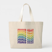 Proud Ally | LGBTQ | GAY PRIDE | Regenbogen Jumbo Stoffbeutel (Rückseite)