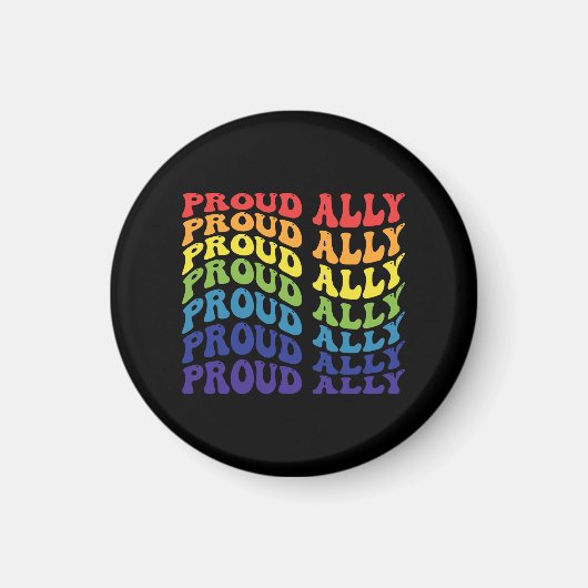 Proud Ally | LGBTQ | GAY PRIDE | Regenbogen Magnet (Vorne)