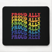 Proud Ally | LGBTQ | GAY PRIDE | Regenbogen Mousepad (Vorne)