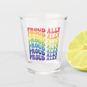 Proud Ally | LGBTQ | GAY PRIDE | Regenbogen Schnapsglas (Vorderseite)
