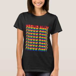 Proud Ally LGBTQ Regenbogen-Retro-Gay Pride T-Shirt