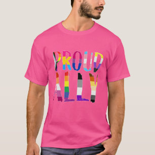 Proud Ally Pride Gay Lgbt Day Montag Parade Regenb T-Shirt