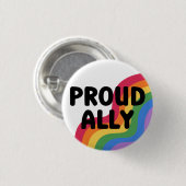 Proud Ally Rainbow Pride Monat Button (Vorne & Hinten)