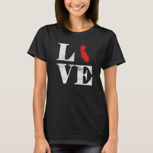 Proud America Citizen State Flag Land Map Liebe Ca T-Shirt