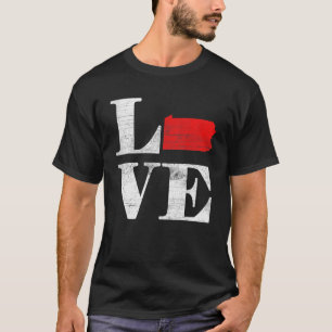 Proud America Citizen State Flag Land Map Liebe Pe T-Shirt
