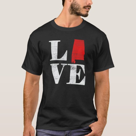 Proud America Citizen State Flag Land Map Love Ala T-Shirt (Vorderseite)