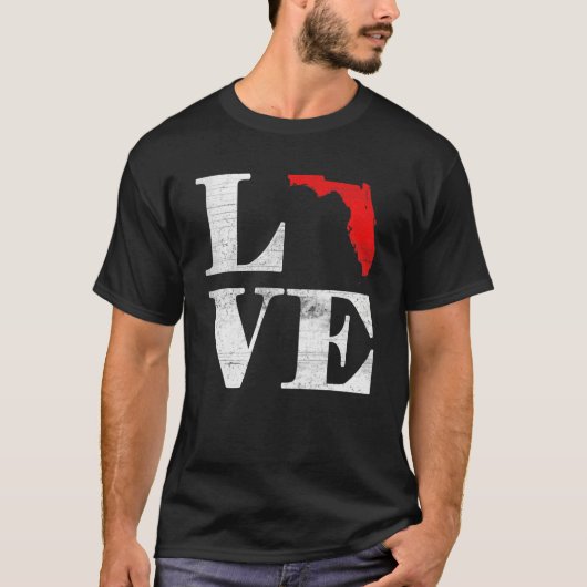 Proud America Citizen State Flag Land Map Love Flo T-Shirt (Vorderseite)