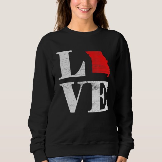 Proud America Citizen State Flag Land Map Love Mis Sweatshirt (Vorderseite)