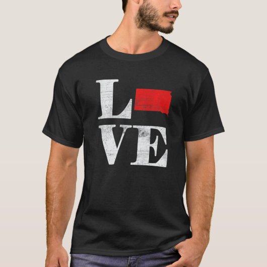 Proud America Citizen State Flag Land Map Love Sou T-Shirt (Vorderseite)