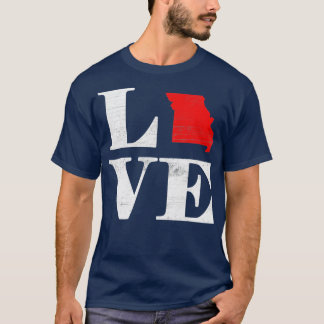 Proud America Citizen State Flag Landkarte Liebe M T-Shirt