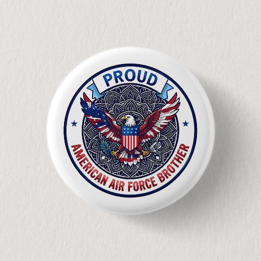 Proud American Air Force Brother Button (Vorderseite)