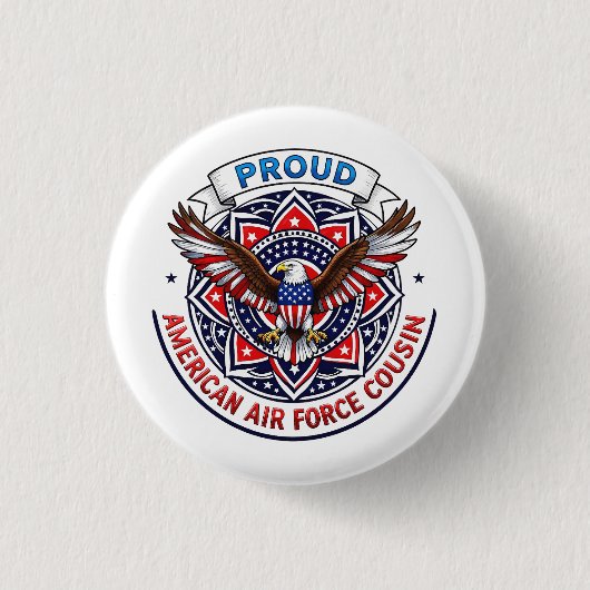 Proud American Air Force Cousin Button (Vorderseite)