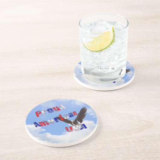 Proud American Bald Eagle Untersetzer (Seite)