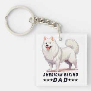 Proud American Eskimo Vater Dog Lover Schlüsselanhänger