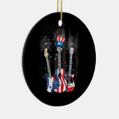 Proud American Flag Gitarre Firework Patriotic 4. Keramik Ornament (Rechts)