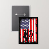 Proud American Lineman Patriotic Utility Worker Button (Vorderseite/Rückseite)