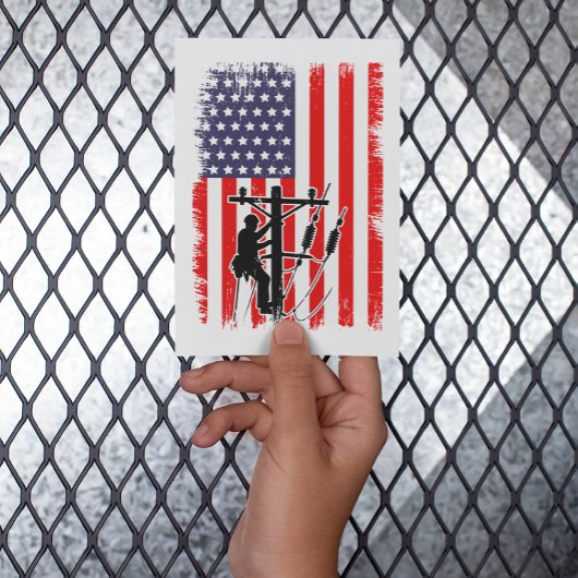 Proud American Lineman Patriotic Utility Worker Einladung