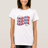 Proud AMERICAN Mama Red Blue Patriotic 4. Juli T-Shirt (Vorderseite)