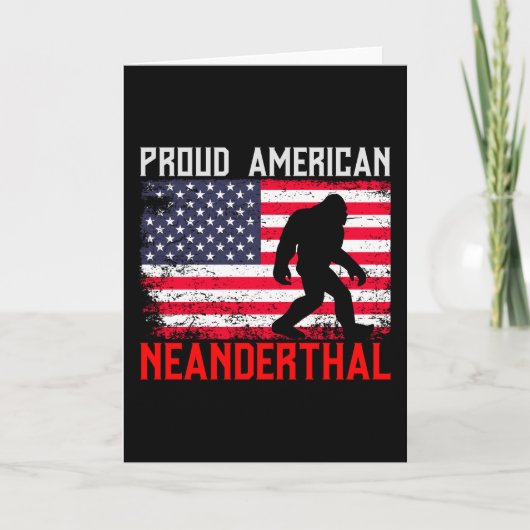 Proud American Neanderthal | USA Flag & Bigfoot Karte (Vorderseite)