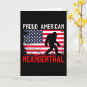 Proud American Neanderthal | USA Flag & Bigfoot Karte (Gelbe Blume)
