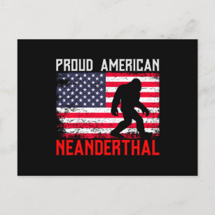 Proud American Neanderthal USA Postkarte