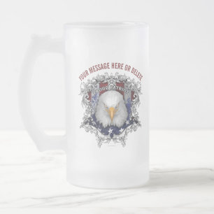 Proud American Patriot Mattiert Glass Beer Tasse