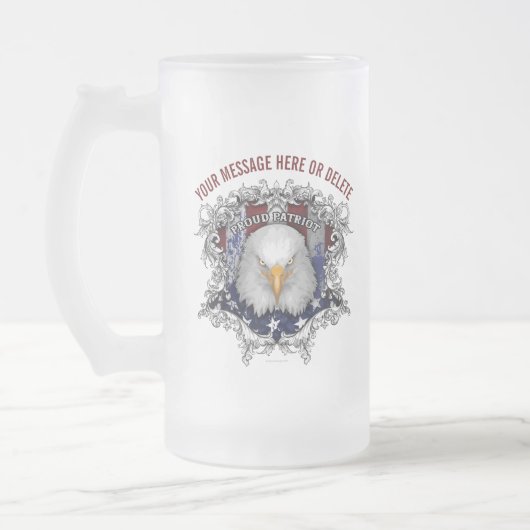 Proud American Patriot Mattiert Glass Beer Tasse (Links)