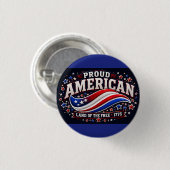 Proud American Patriotic Shirt – Land of the Free  Button (Vorne & Hinten)