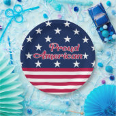Proud American patriotic star & stripes usa Pappteller (Party)