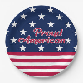 Proud American patriotic star & stripes usa Pappteller