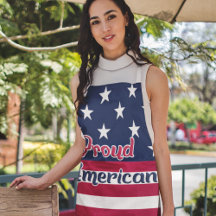 Proud American patriotic USA Flagge rot weiß blau