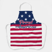Proud American patriotic USA Flagge rot weiß blau Schürze (Vorderseite)