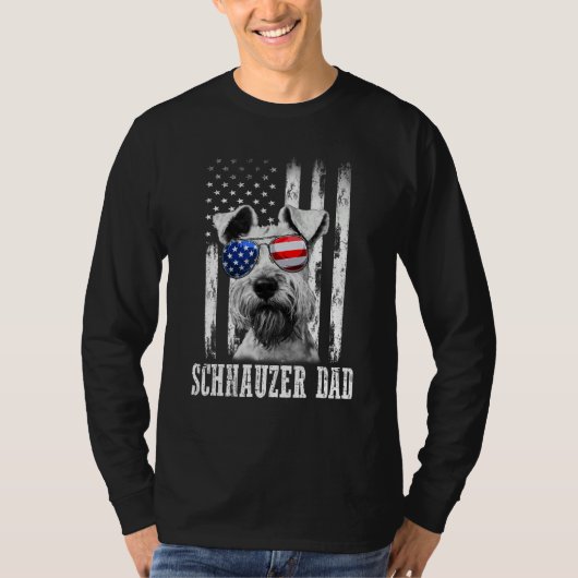 Proud American Schnauzer Flag  Dog Dad Mom T-Shirt (Vorderseite)