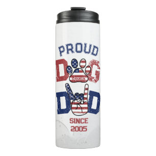 Proud American USA Pet Dog Vater Lover US Flag Thermosbecher