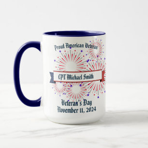 "Proud American Veteran" individuell anpassbar Tasse