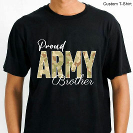Proud Army Brother / Marine Family Black T-Shirt