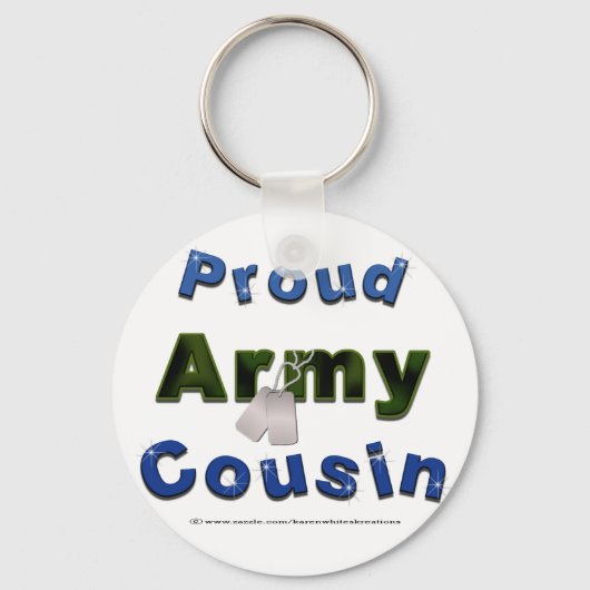 Proud Army Cousin Blue Schlüsselanhänger (Vorderseite)