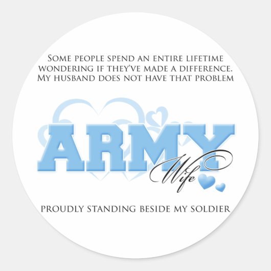 Proud ARMY Ehefrau Runder Aufkleber (Vorderseite)