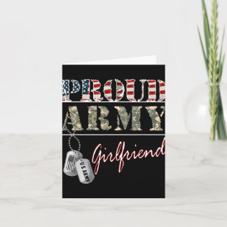 Proud Army Girlfriend American Flag Vetera Milita Karte